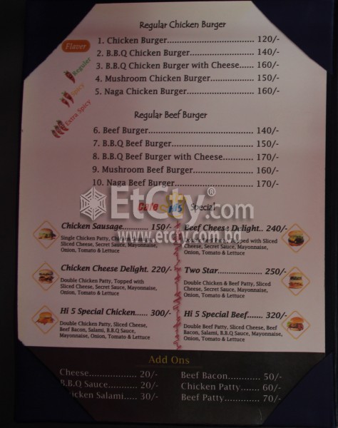 Cafe Hi5 (Food Menu)