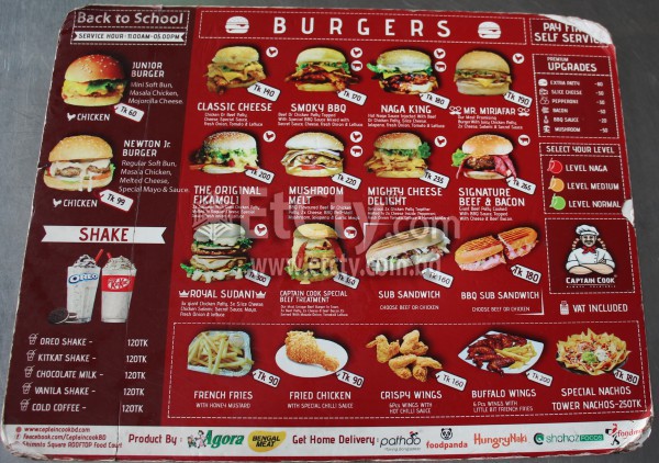 Captain Cook (Food Menu)
