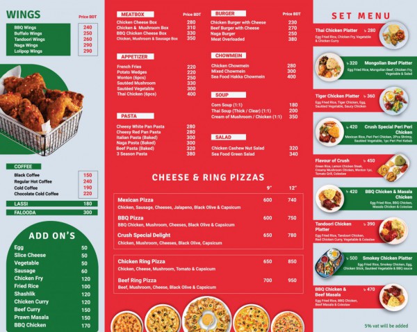 Crush Station (Food Menu)