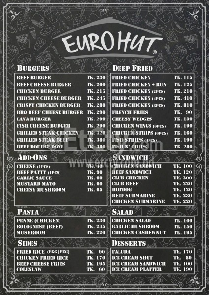 Euro Hut(Food Menu)
