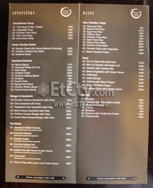 Grassroots Cafe (Food Menu)