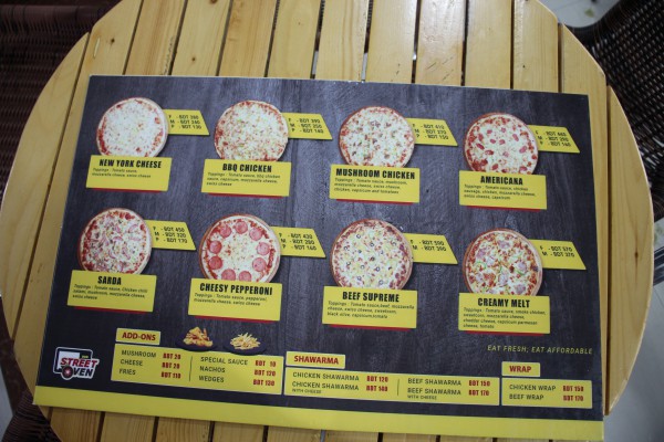 STREET OVEN (Food Menu)