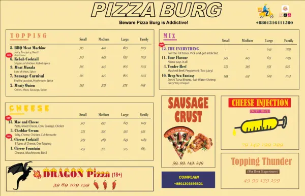 Pizza Burg (Food Menu)