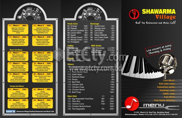 Shawarma Village (Food Menu)