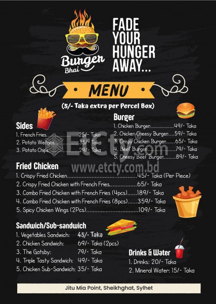 Burger Bhai (Food Menu)