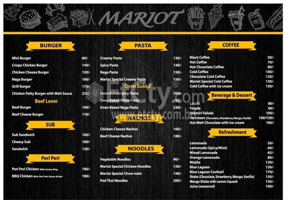 Cafe Mariot (Food Menu)