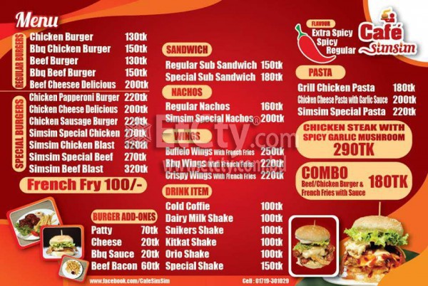 Cafe Simsim (Food Menu)