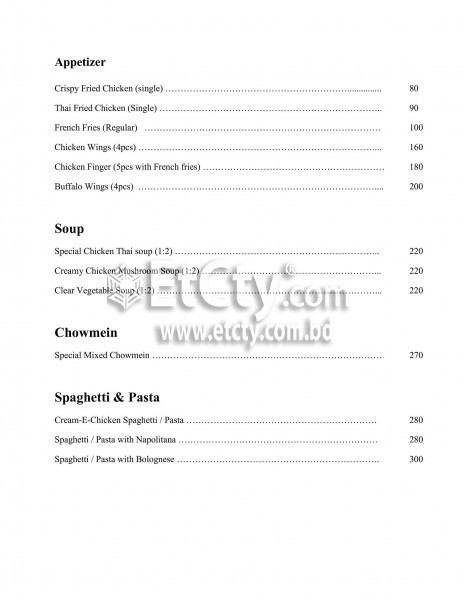 Counter Nine (Food Menu)