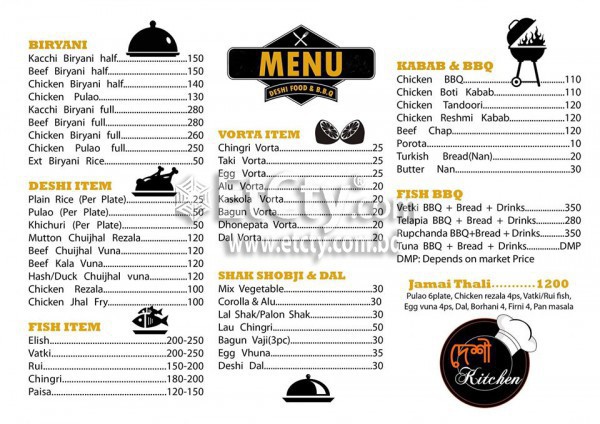 Deshi Kitchen (Food Menu)