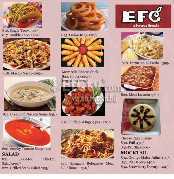 EFC (Food Menu)