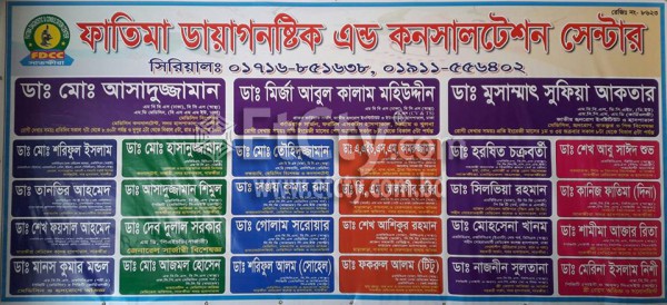 Fatima Diagnostic & Consultation Center (Doctors List)