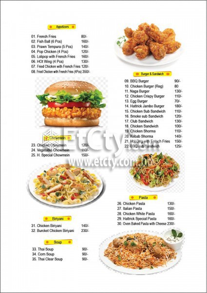 Hat-Trick Cafe & Restaurant (Food Menu)