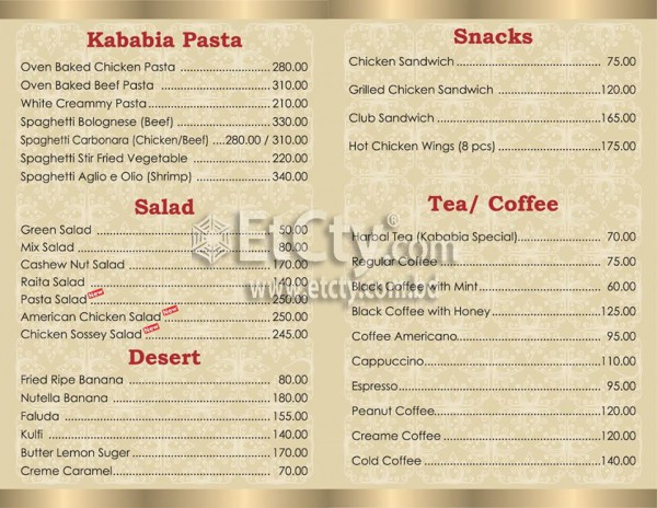 Kababi (Food Menu)