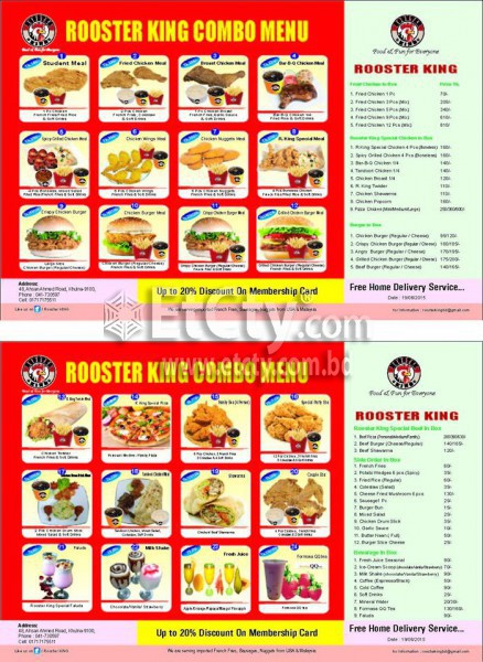 Rooster King (Food Menu)